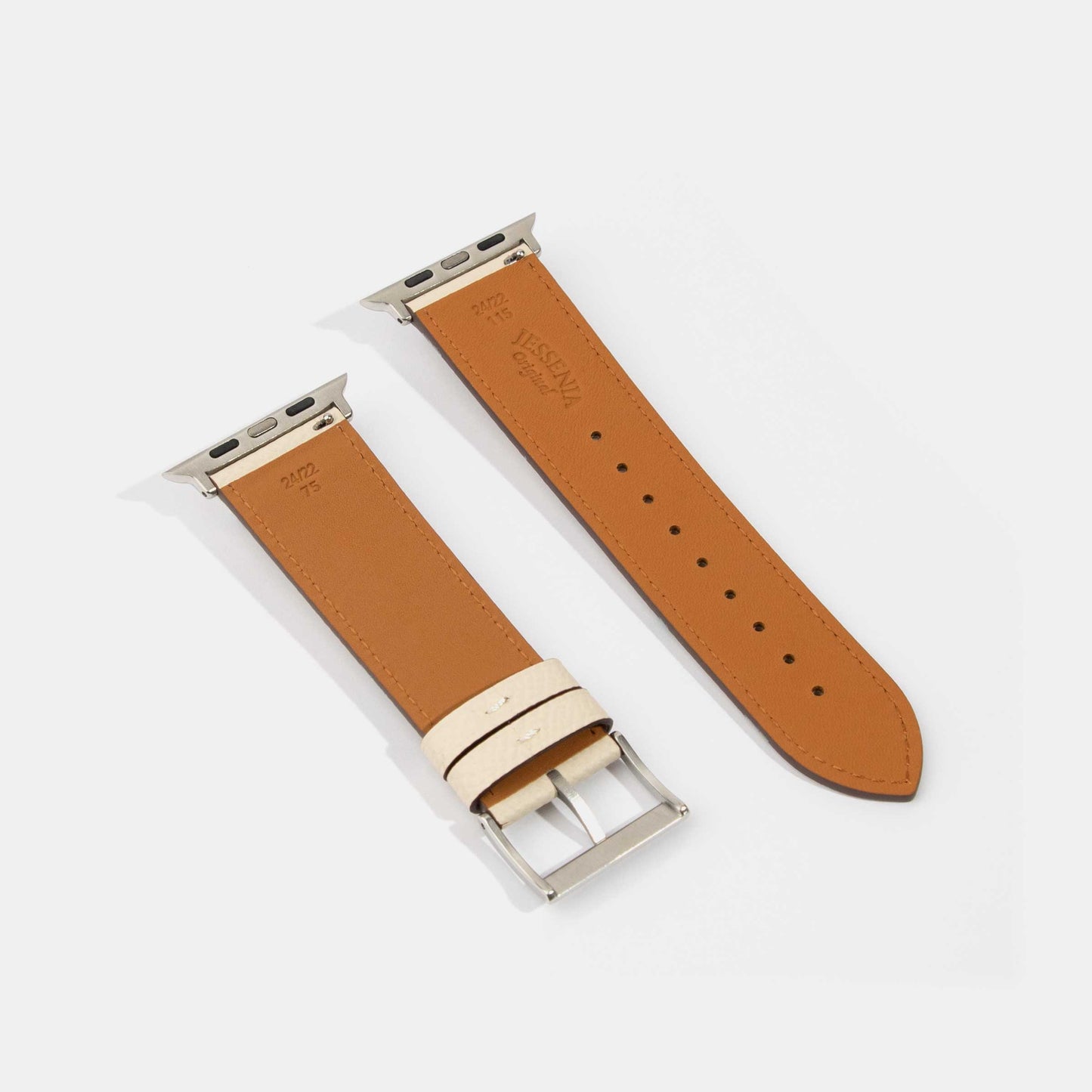 PJai & Friends Monogram Calf Leather Watch Strap Back Side | Apple Watch Strap
