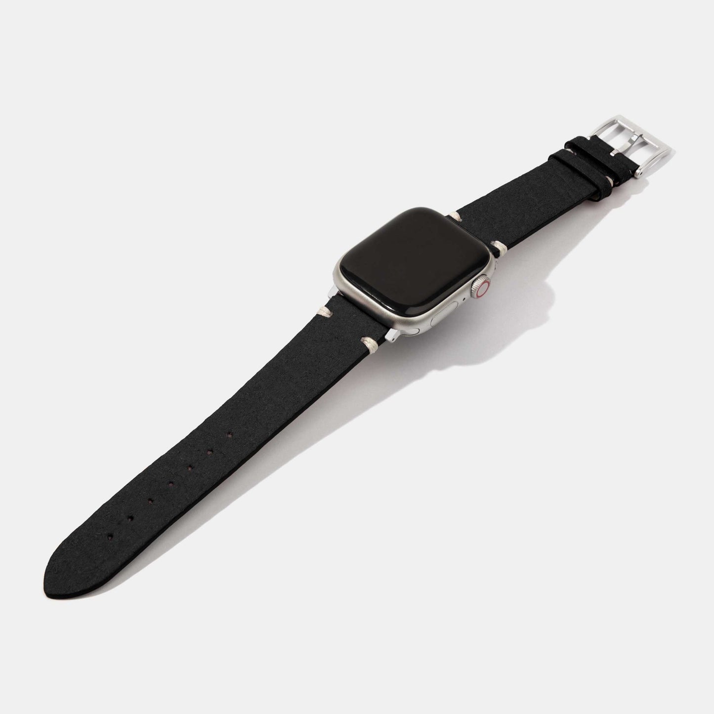 apple watch strap-pineapple leather watch strap-black