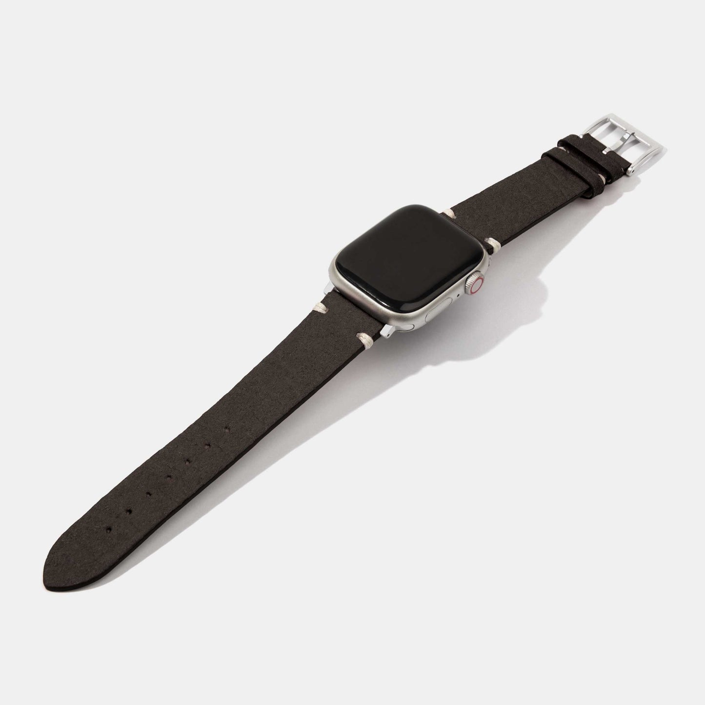 apple watch strap-pineapple leather watch strap-black