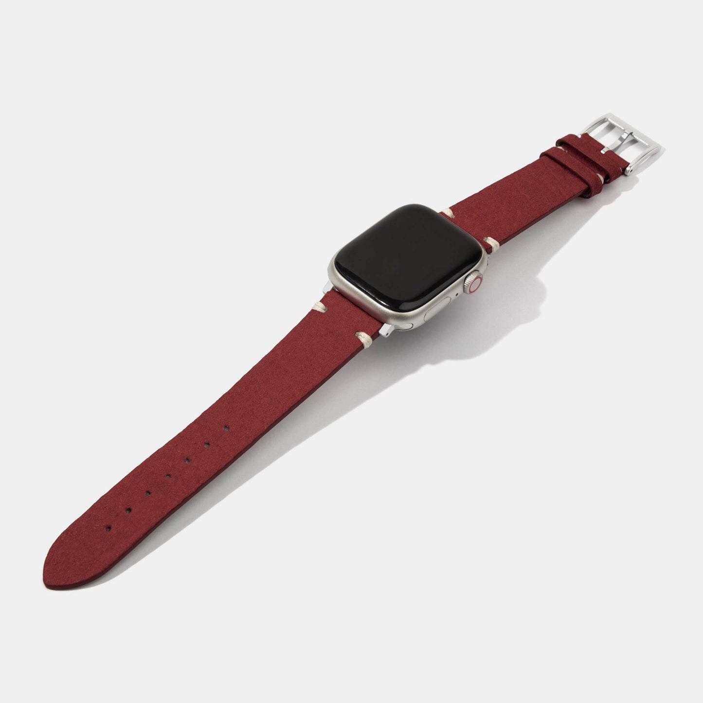 apple watch strap-pineapple leather watch strap-red