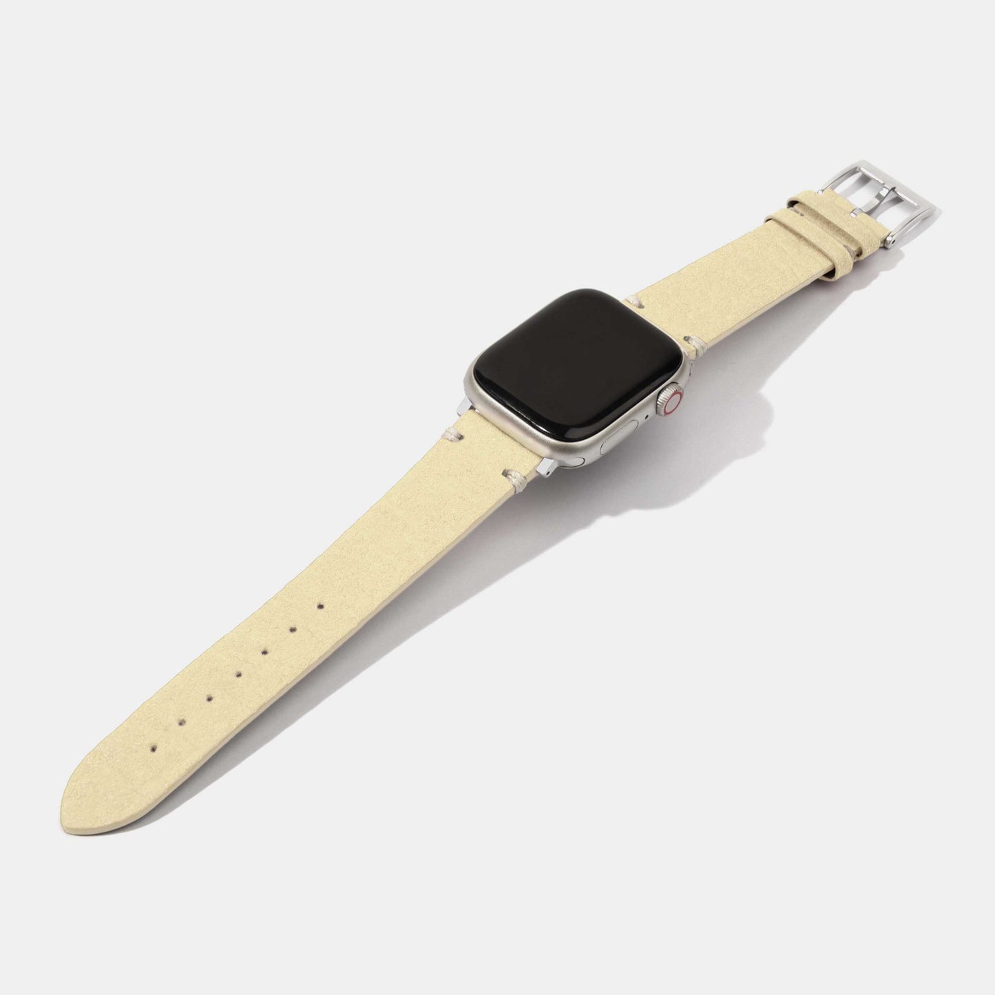 apple watch strap-pineapple leather watch strap-cream
