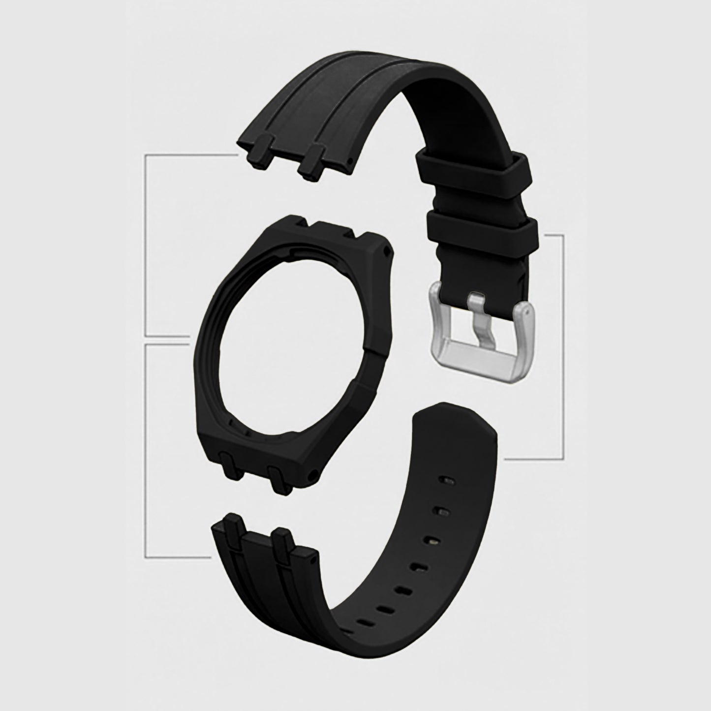 (Pre-order) Jessenia Original Wrist Case & Silicone Strap for Swatch x AP Royal Pop - Ocho Negro