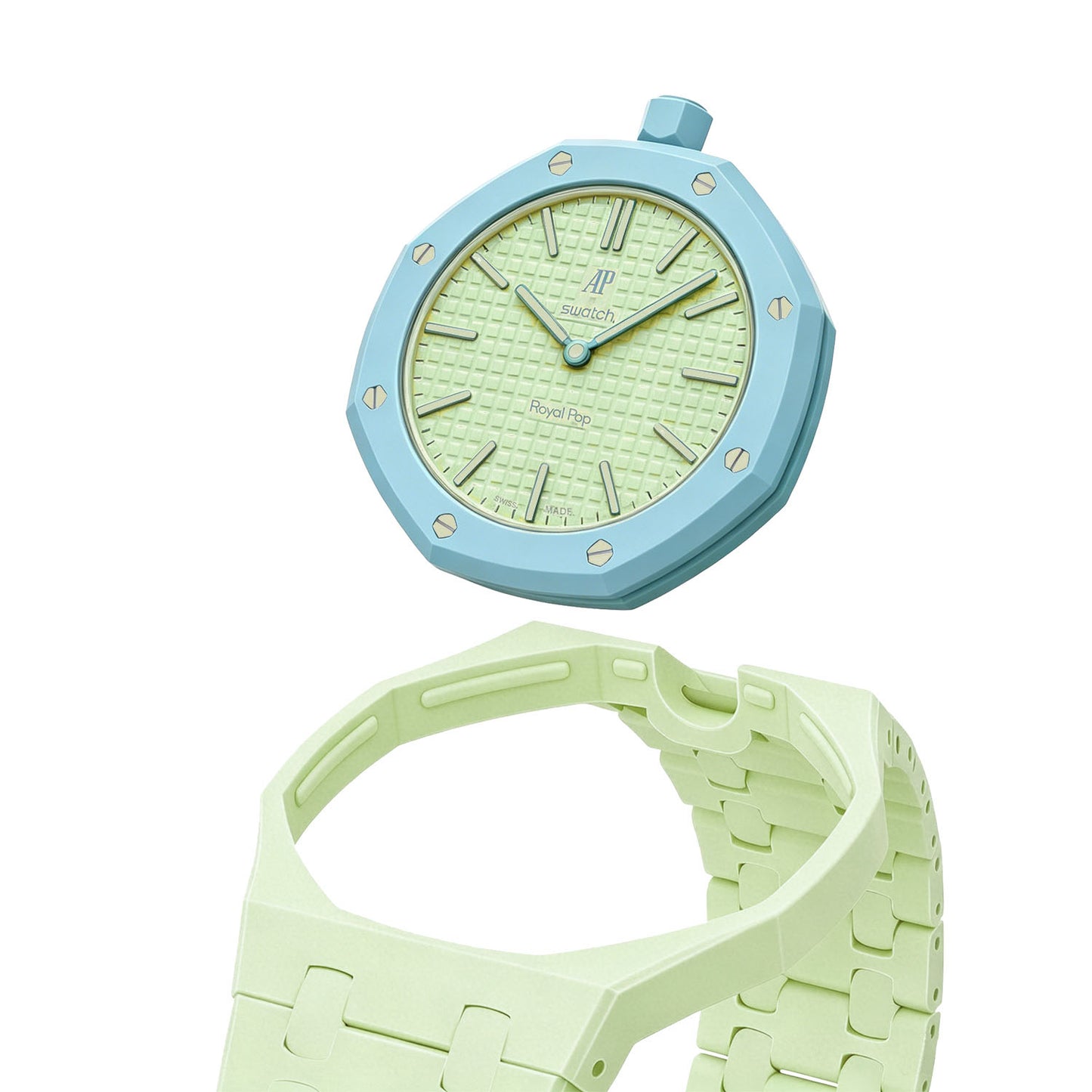 (Pre-order) Jessenia Original - Ceramic Case & Integrated Bracelet for Swatch x AP Royal Pop - Blaue Acht