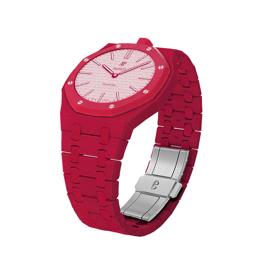 (Pre-order) Jessenia Original - Ceramic Case & Integrated Bracelet for Swatch x AP Royal Pop - Otto Rosso