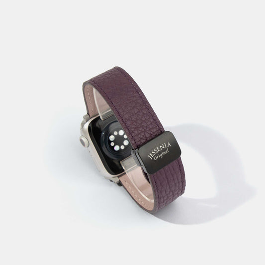 Reversible 2.0 Magnetic Leather Apple Watch Band (Tool-Free) | Purple and Pink Back Side