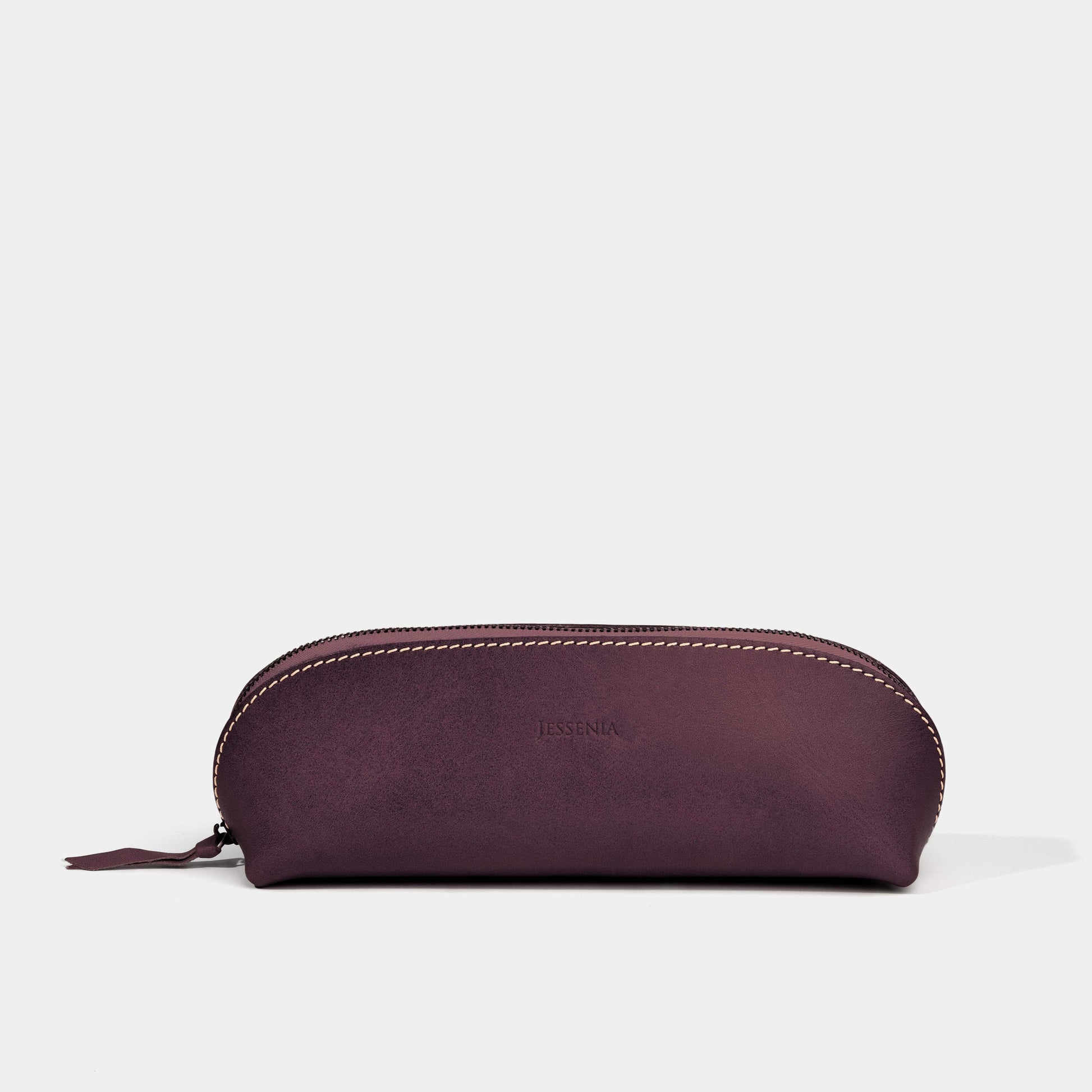 Pencil Case-Leather Pencil Case-Purple