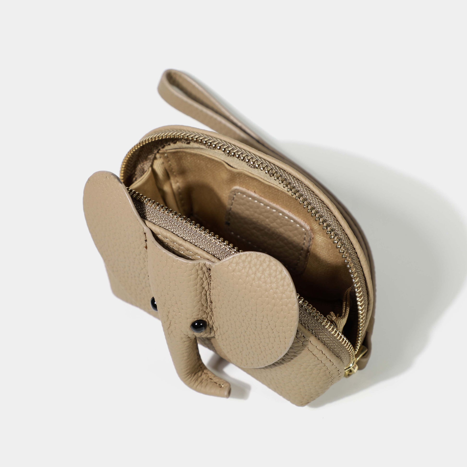 Elephant Leather Coins Purse-Calf Leather Coins Purse-Beige