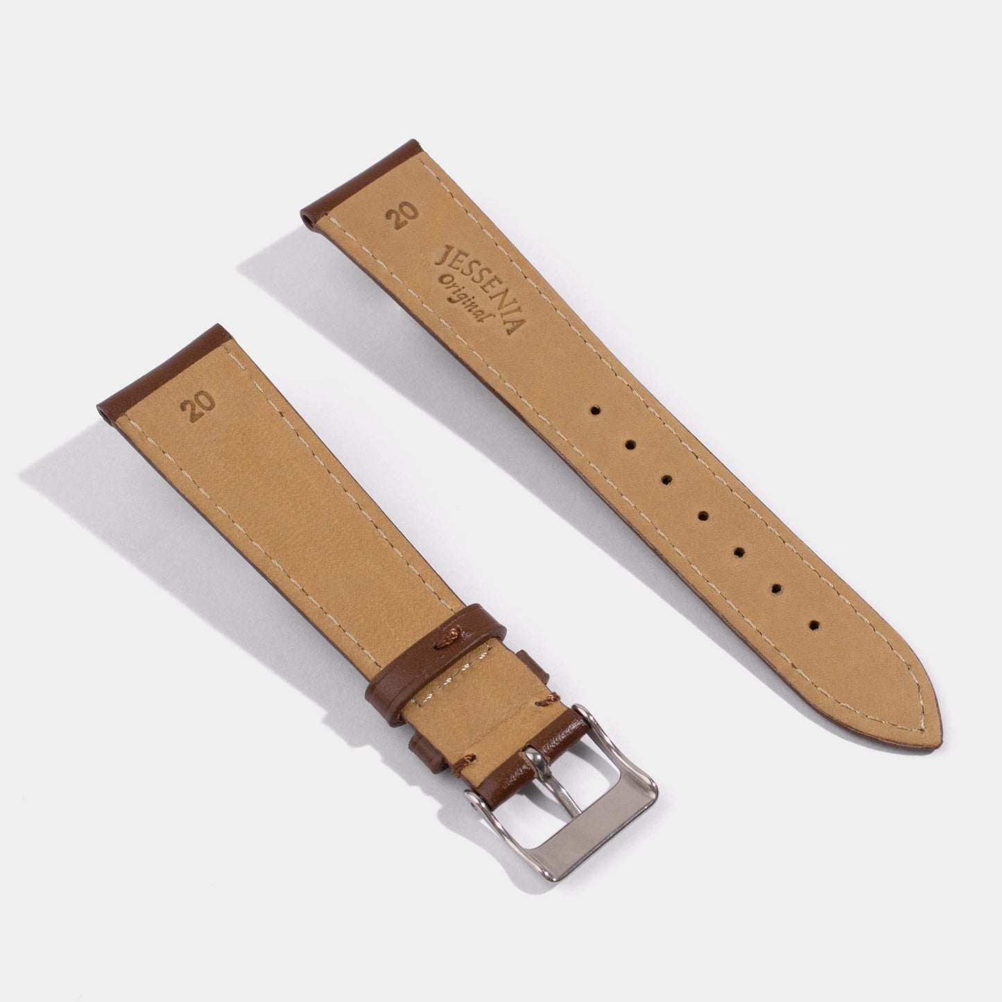 Italian Vegetable Tanned Calf Leather Watch Strap-Universal Watch Strap-Brown