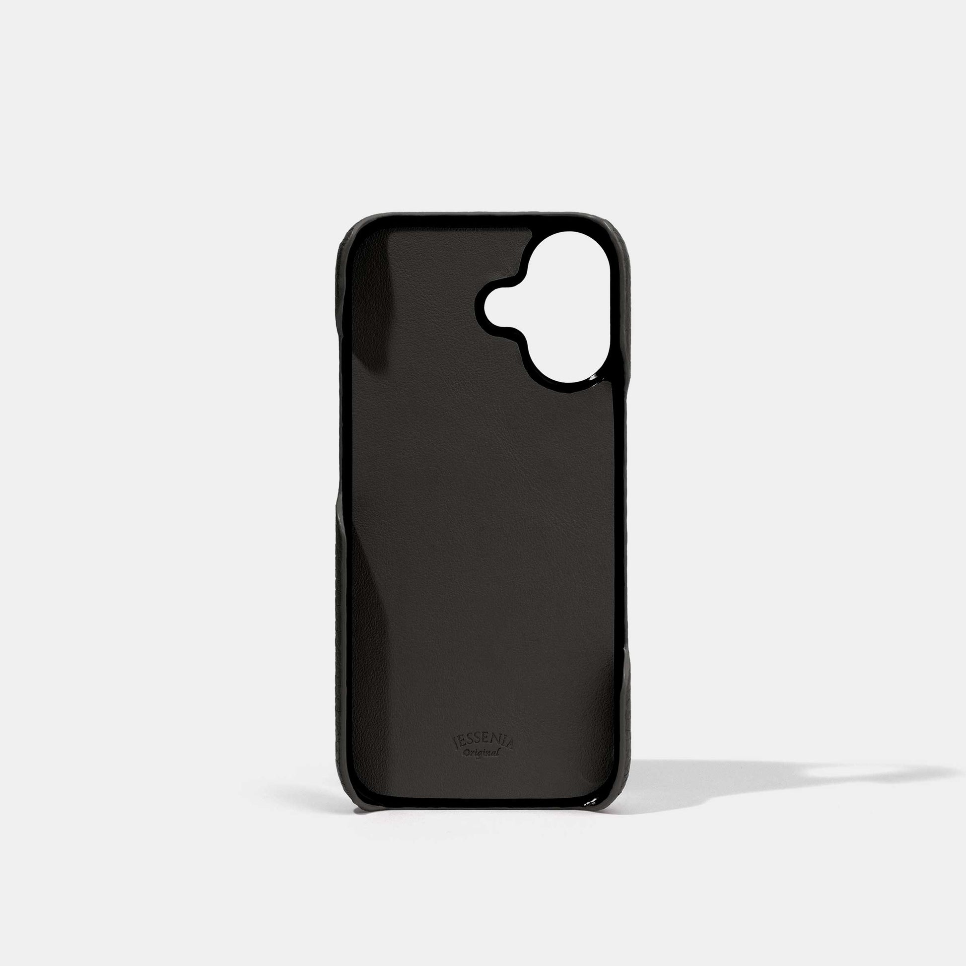 Black Epsom Calf Phone Case for iPhone 17 Inside