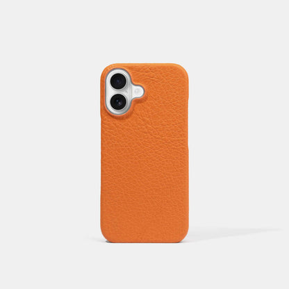 Orange Epsom Calf Phone Case for iPhone 17