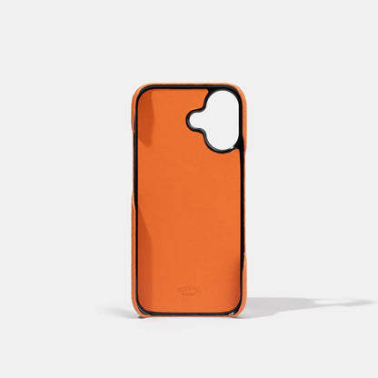 Orange Epsom Calf Phone Case for iPhone 17 Inside