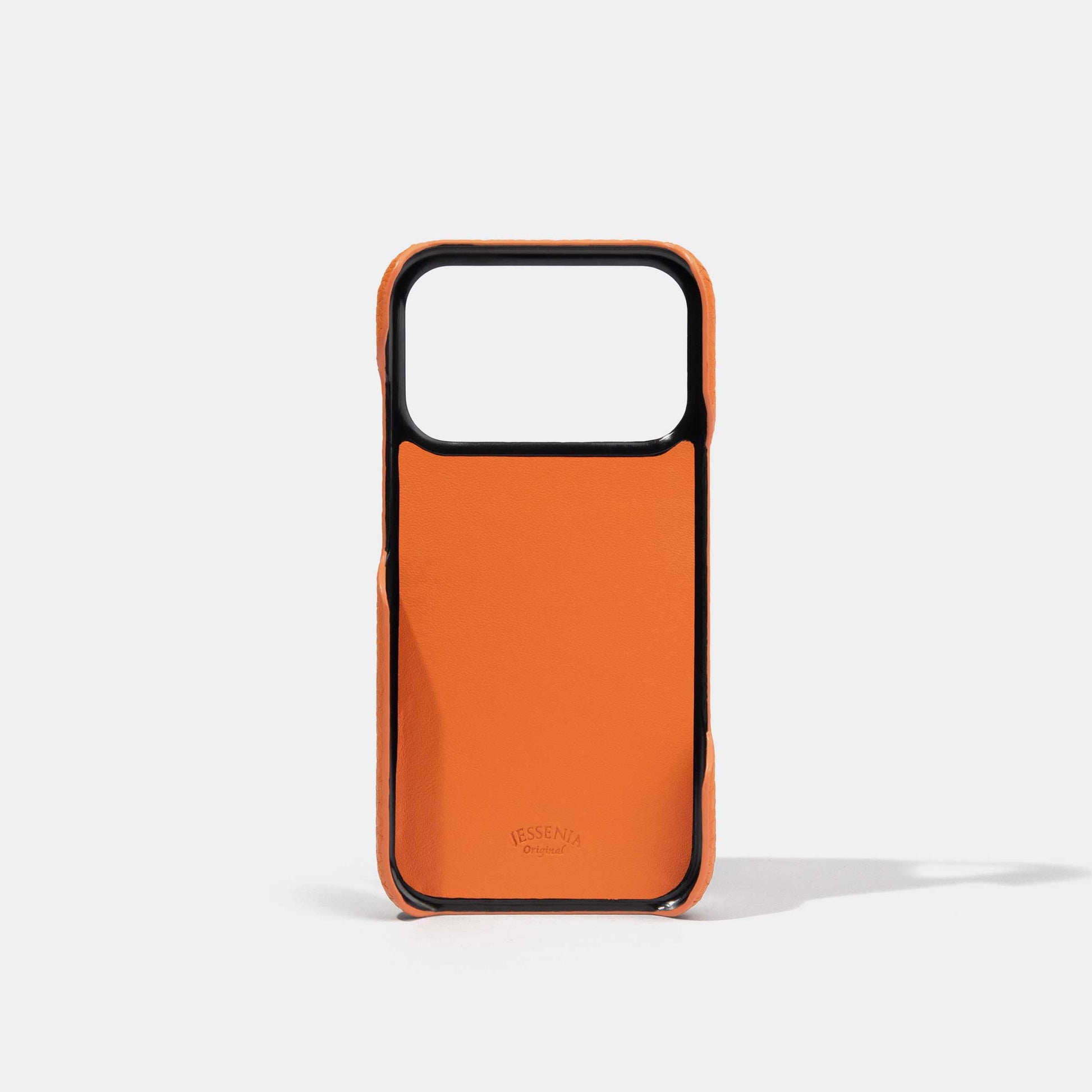 Orange Epsom Calf Phone Case for iPhone 17 Pro Inside