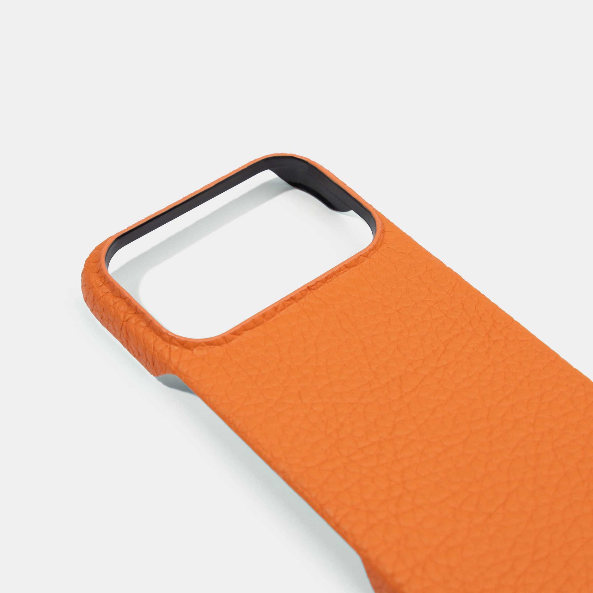 Orange Epsom Calf Phone Case for iPhone 17 Pro Back