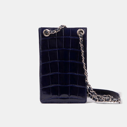 Blue Sapphire Alligator Phone Bag | Crocodile Leather