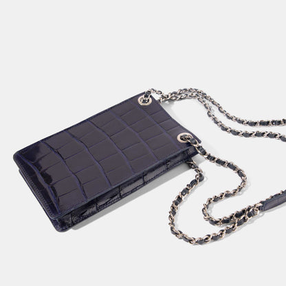 Blue Sapphire Alligator Phone Bag | Crocodile Leather