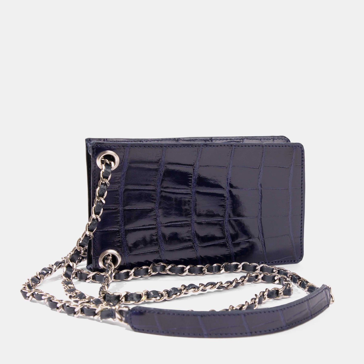 Blue Sapphire Alligator Phone Bag | Crocodile Leather