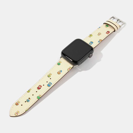 PJai & Friends Monogram Calf Leather Watch Strap | Apple Watch Strap