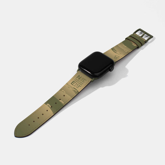 Sunset Peak Printed Green Watch Strap | Apple Watch Strap