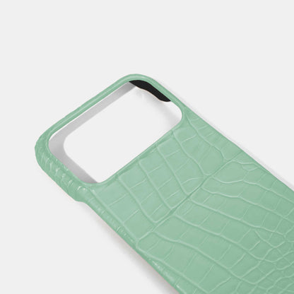 Mint Green Alligator Phone Case for iPhone 17 Pro Max Details