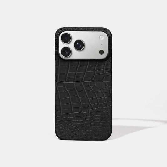 Black Alligator Phone Case for iPhone 17 Pro Max