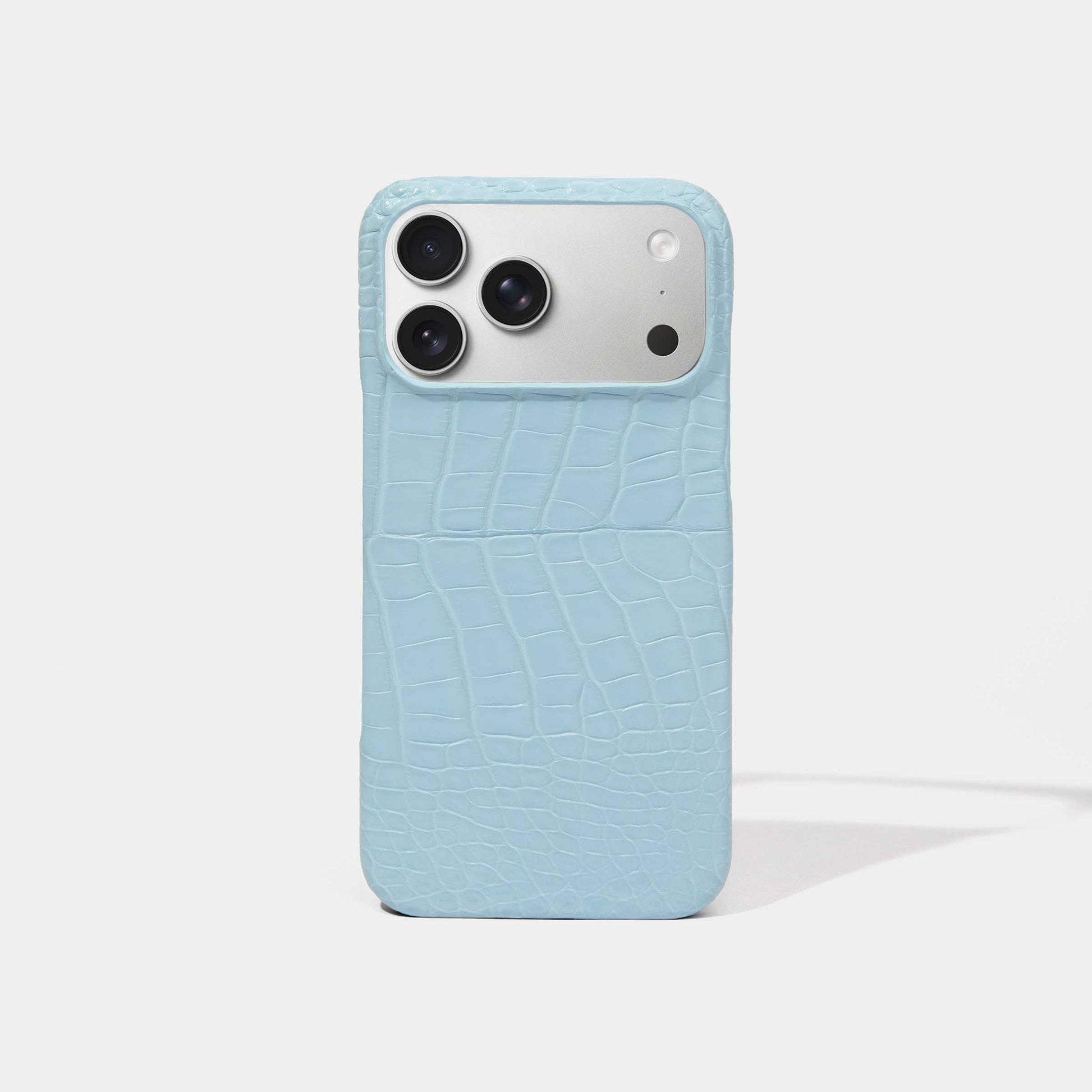 Light Blue Alligator Phone Case for iPhone 17 Pro Max – Jessenia Original Light Blue Alligator Phone Case for iPhone 17 Pro Max – Jessenia Original