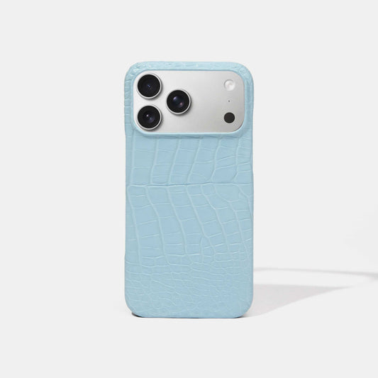 Light Blue Alligator Phone Case for iPhone 17 Pro Max