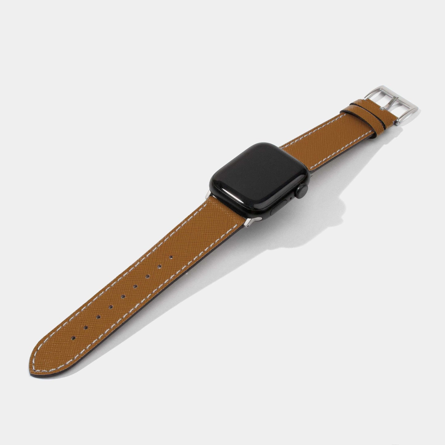 Saffiano Calf Leather Replacement Strap | Apple Watch Strap | Brown