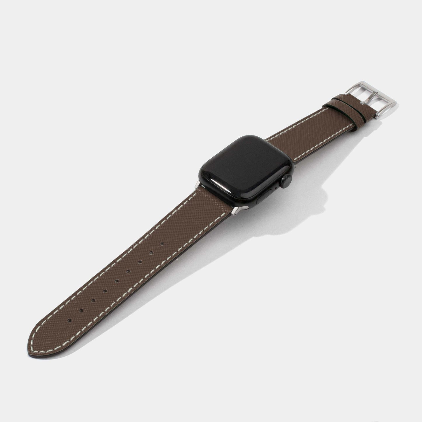 Saffiano Calf Leather Replacement Strap | Apple Watch Strap | Dark Brown