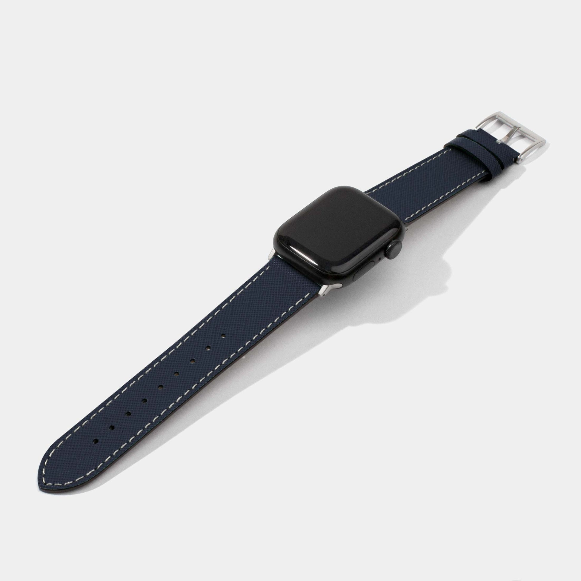 Saffiano Calf Leather Replacement Strap | Apple Watch Strap | Navy