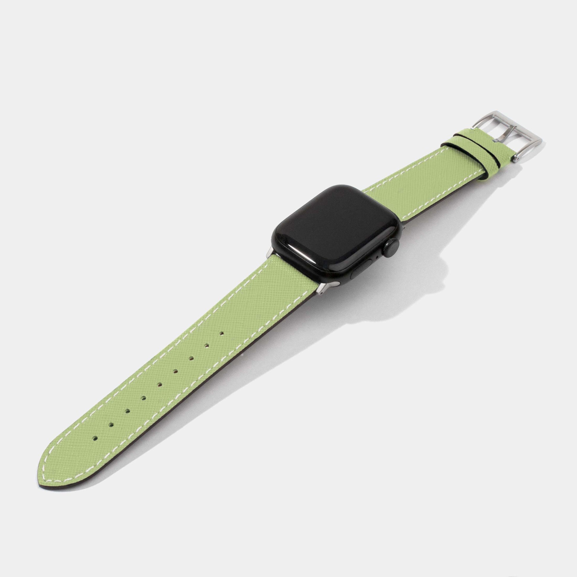 Saffiano Calf Leather Replacement Strap | Apple Watch Strap | Light Green