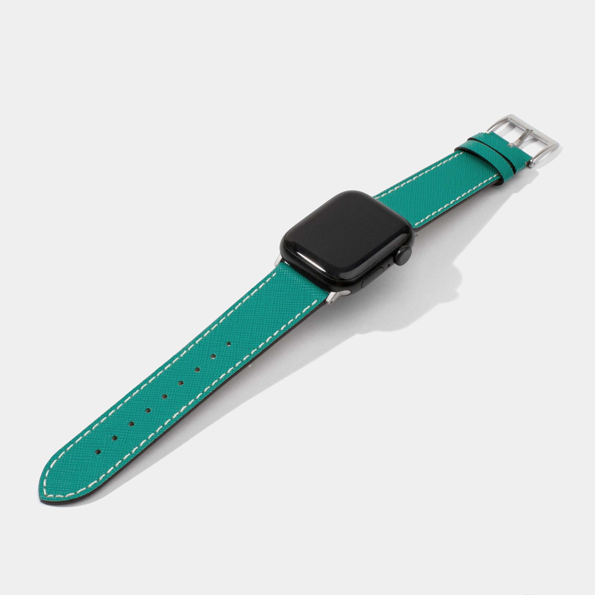 Saffiano Calf Leather Replacement Strap | Apple Watch Strap | Green