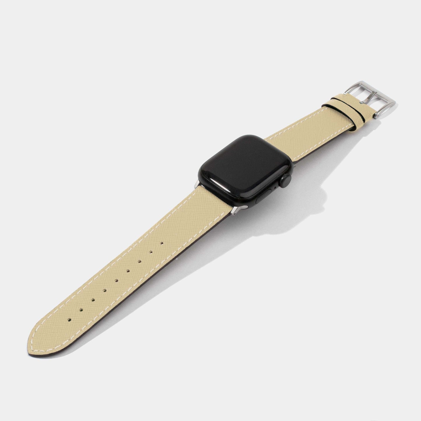 Saffiano Calf Leather Replacement Strap | Apple Watch Strap | Beige