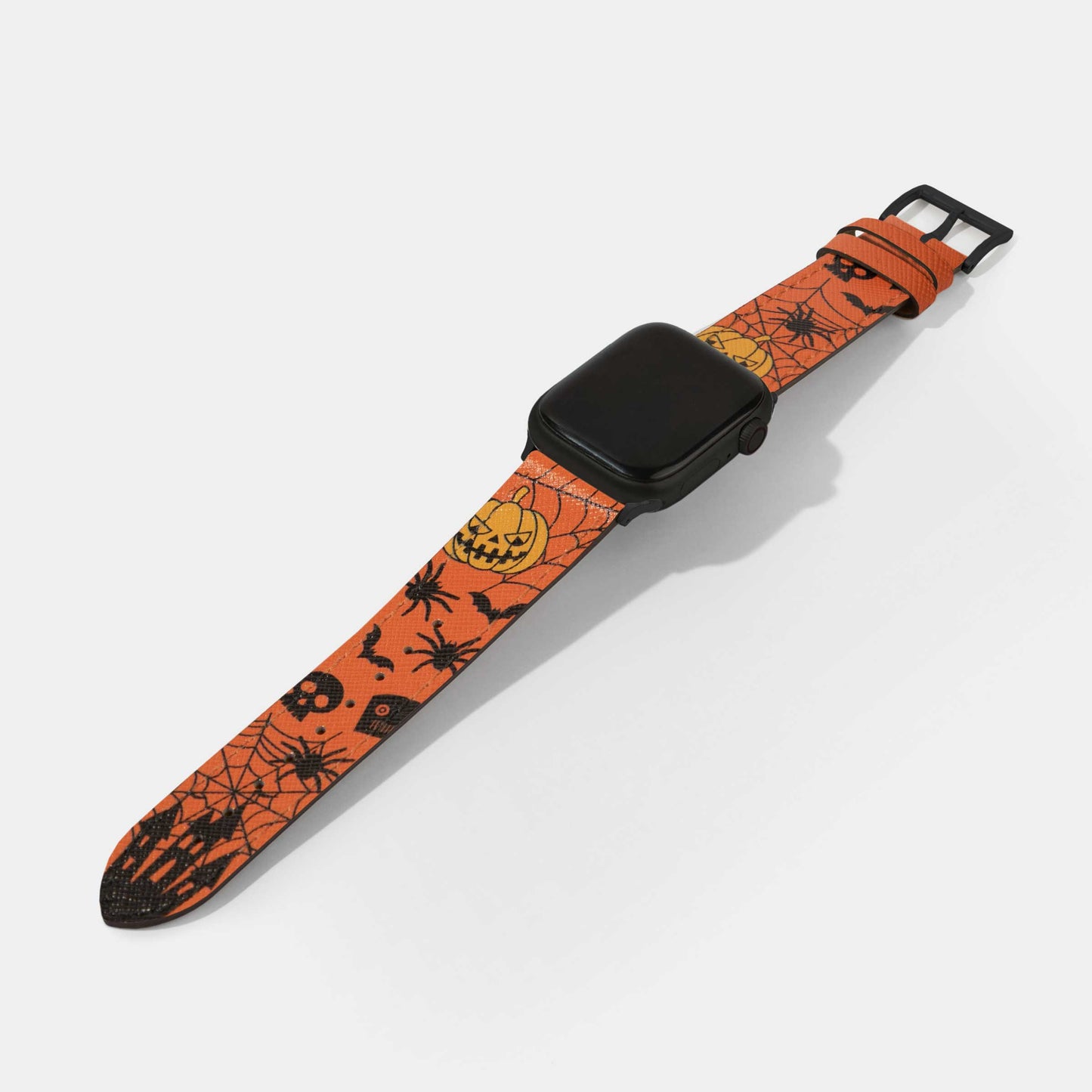 Orange Edition Halloween Printed Calf Leather Watch Strap | Apple Watch Strap