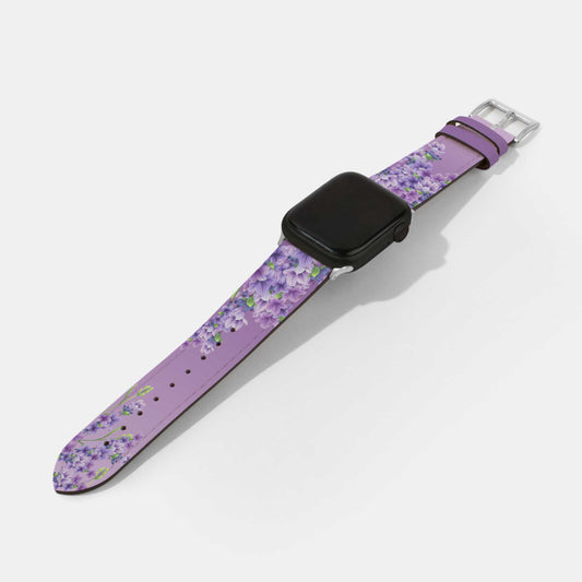 Lavender Blossom Purple Leather Watch Strap | Apple Watch