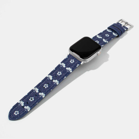 日本AppleWatch錶帶-日本錶帶-藍色櫻花圖案錶帶