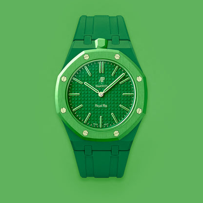 (Pre-order) Jessenia Original Wrist Case & Silicone Strap for Swatch x AP Royal Pop - Green Eight