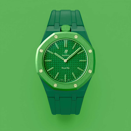(Pre-order) Jessenia Original Wrist Case & Silicone Strap for Swatch x AP Royal Pop - Green Eight