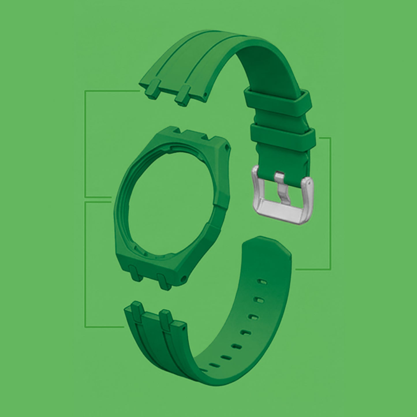 (Pre-order) Jessenia Original Wrist Case & Silicone Strap for Swatch x AP Royal Pop - Green Eight