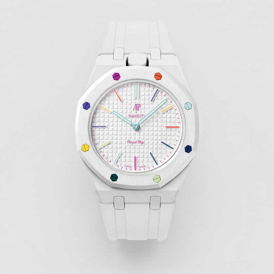 (Pre-order) Jessenia Original Wrist Case & Silicone Strap for Swatch x AP Royal Pop - Hult Blanc