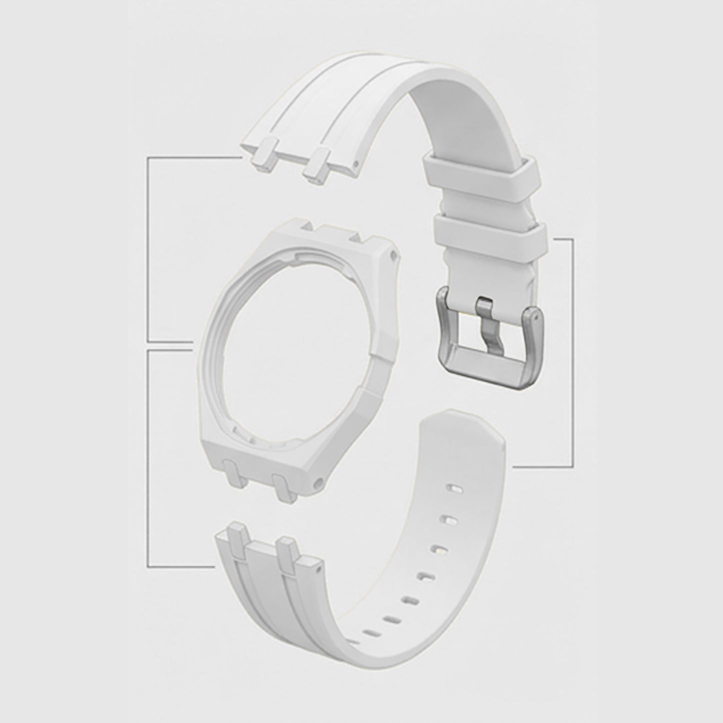 (Pre-order) Jessenia Original Wrist Case & Silicone Strap for Swatch x AP Royal Pop - Hult Blanc