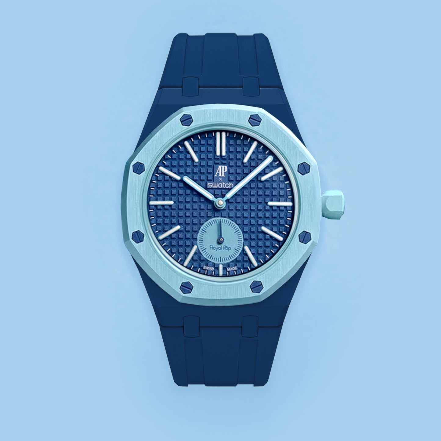 (Pre-order) Jessenia Original Wrist Case & Silicone Strap for Swatch x AP Royal Pop - Lan Ba