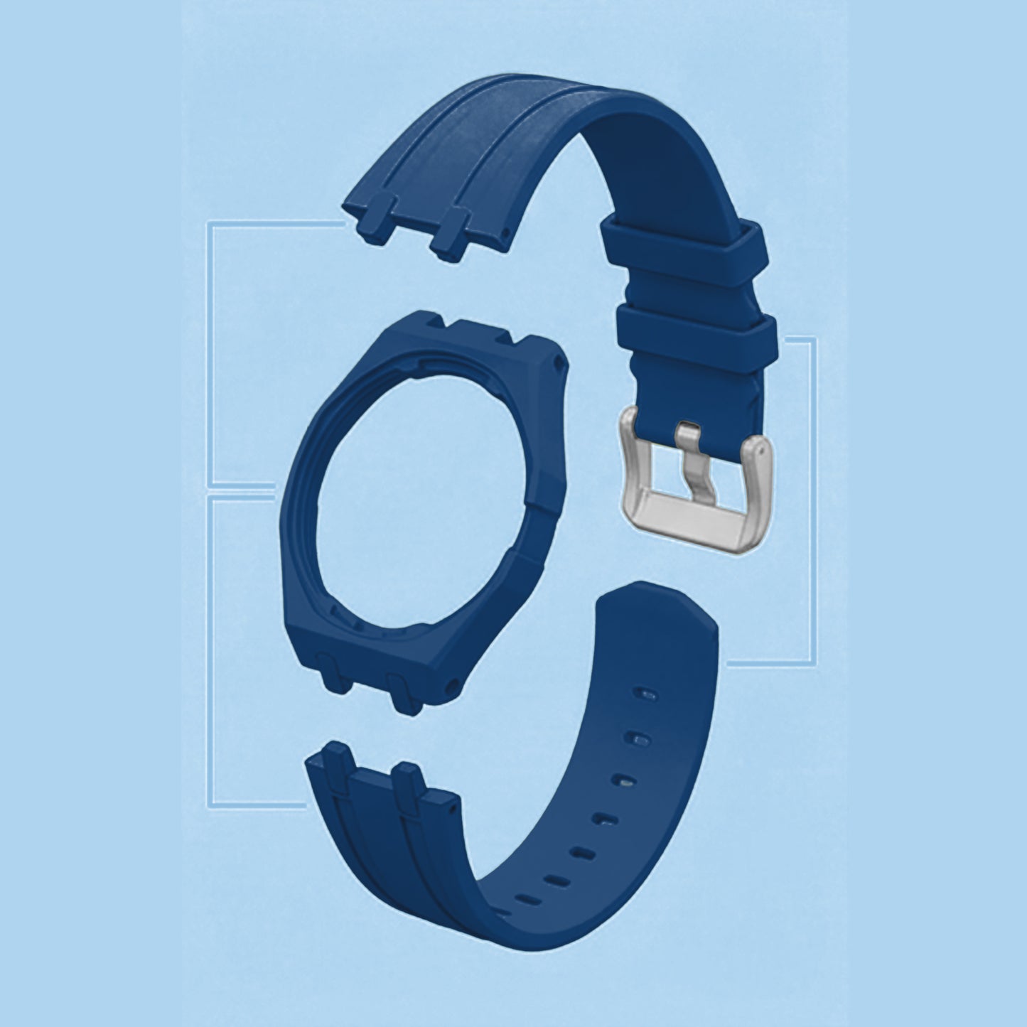 (Pre-order) Jessenia Original Wrist Case & Silicone Strap for Swatch x AP Royal Pop - Lan Ba