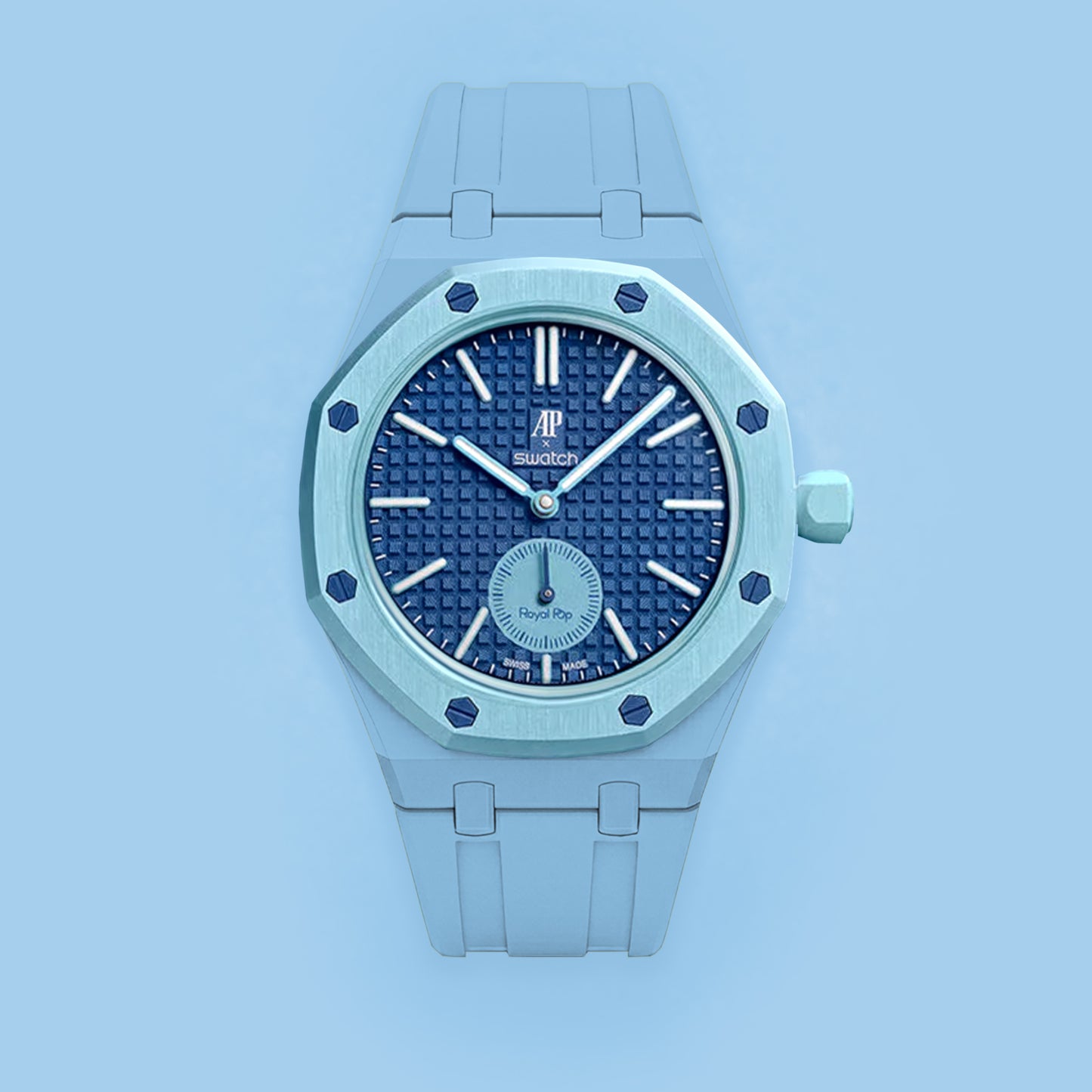 (Pre-order) Jessenia Original Wrist Case & Silicone Strap for Swatch x AP Royal Pop - Lan Ba