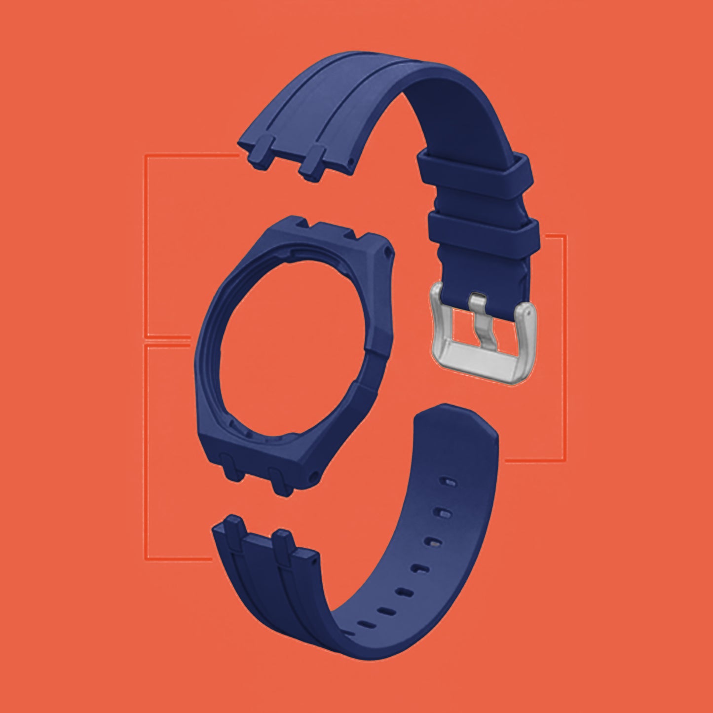 (Pre-order) Jessenia Original Wrist Case & Silicone Strap for Swatch x AP Royal Pop - Orenji Hachi