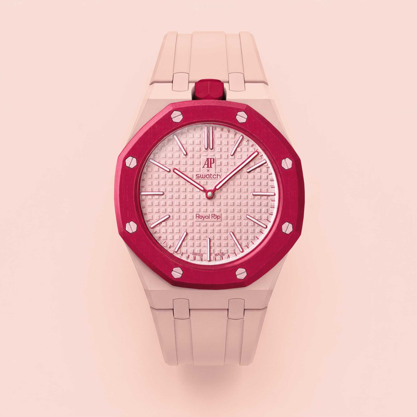 (Pre-order) Jessenia Original Wrist Case & Silicone Strap for Swatch x AP Royal Pop - Otto Rosso