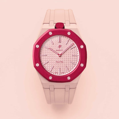 (Pre-order) Jessenia Original Wrist Case & Silicone Strap for Swatch x AP Royal Pop - Otto Rosso