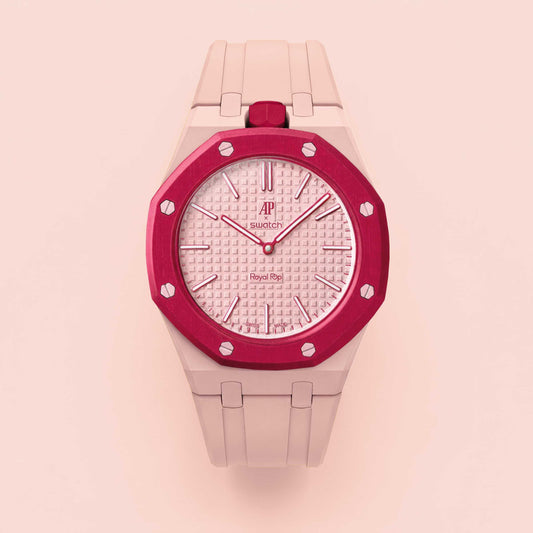 (Pre-order) Jessenia Original Wrist Case & Silicone Strap for Swatch x AP Royal Pop - Otto Rosso