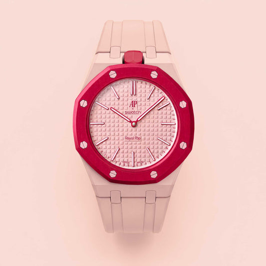 (Pre-order) Jessenia Original Wrist Case & Silicone Strap for Swatch x AP Royal Pop - Otto Rosso