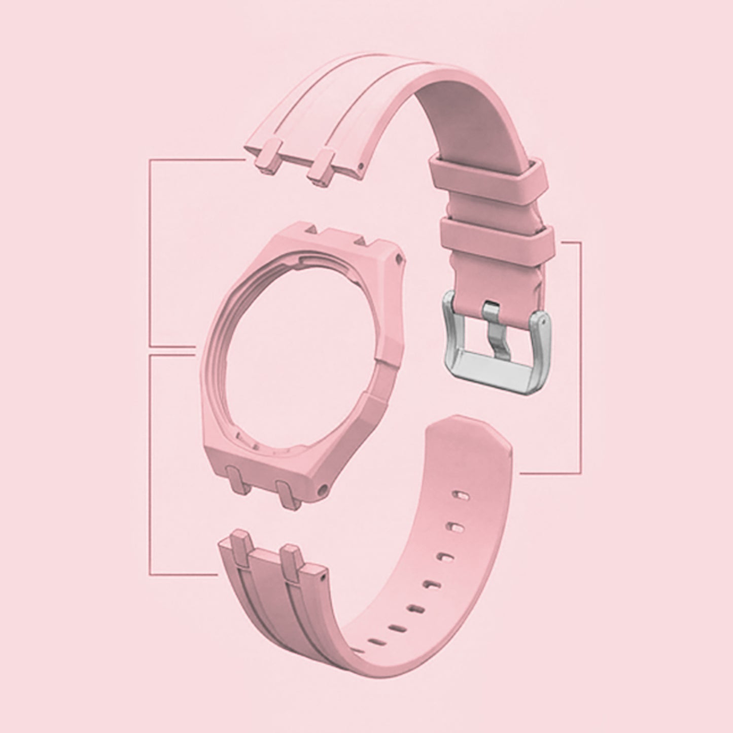 (Pre-order) Jessenia Original Wrist Case & Silicone Strap for Swatch x AP Royal Pop - Otto Rosso