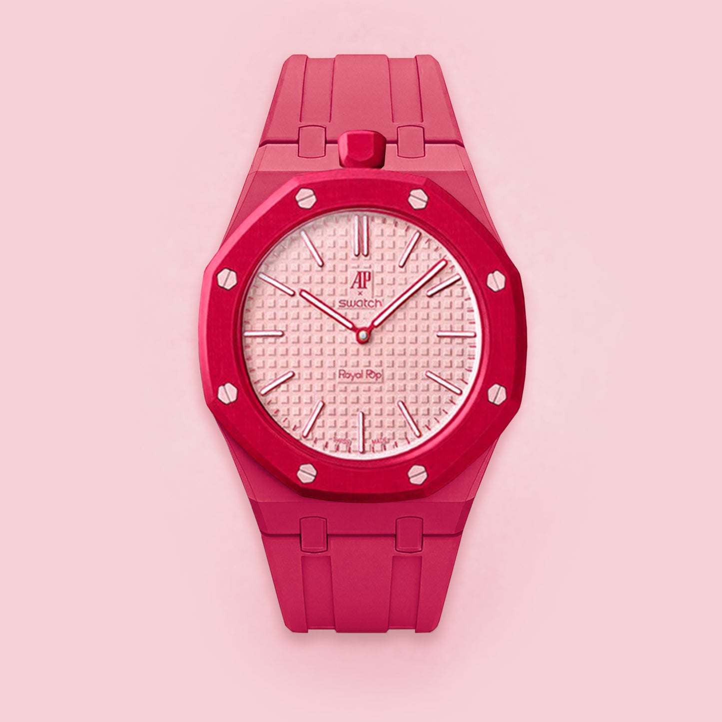 (Pre-order) Jessenia Original Wrist Case & Silicone Strap for Swatch x AP Royal Pop - Otto Rosso